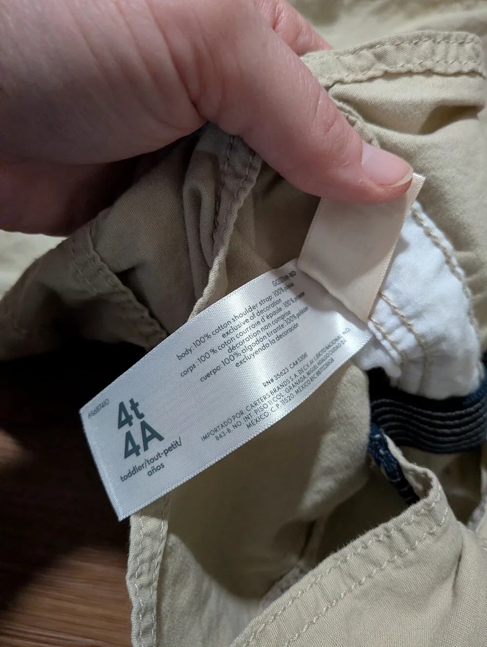 Oshkosh B'Gosh Khaki Vestbak Shortalls 4T
